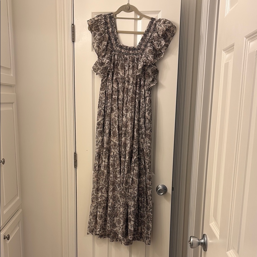 Free People Dress in Black and White Floral